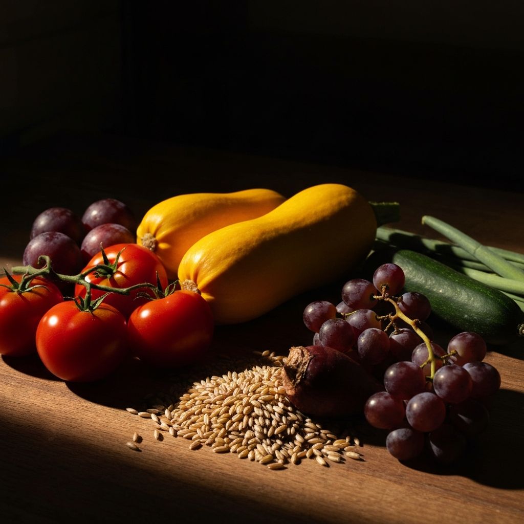 Fresh nutritious foods and ingredients